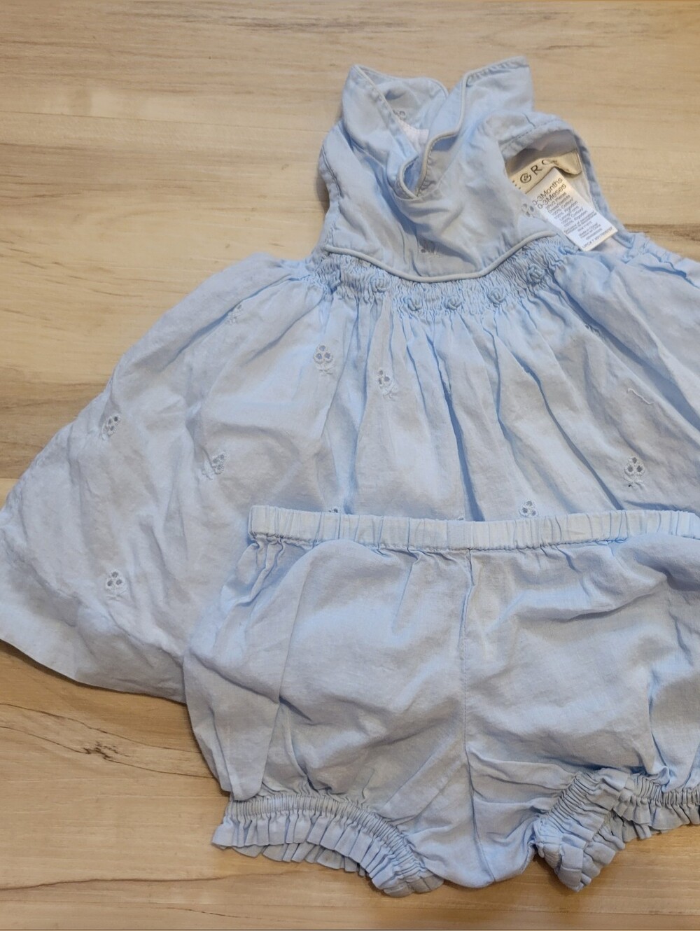 George Light Blue Girls' Summer Dress And Shorts Set